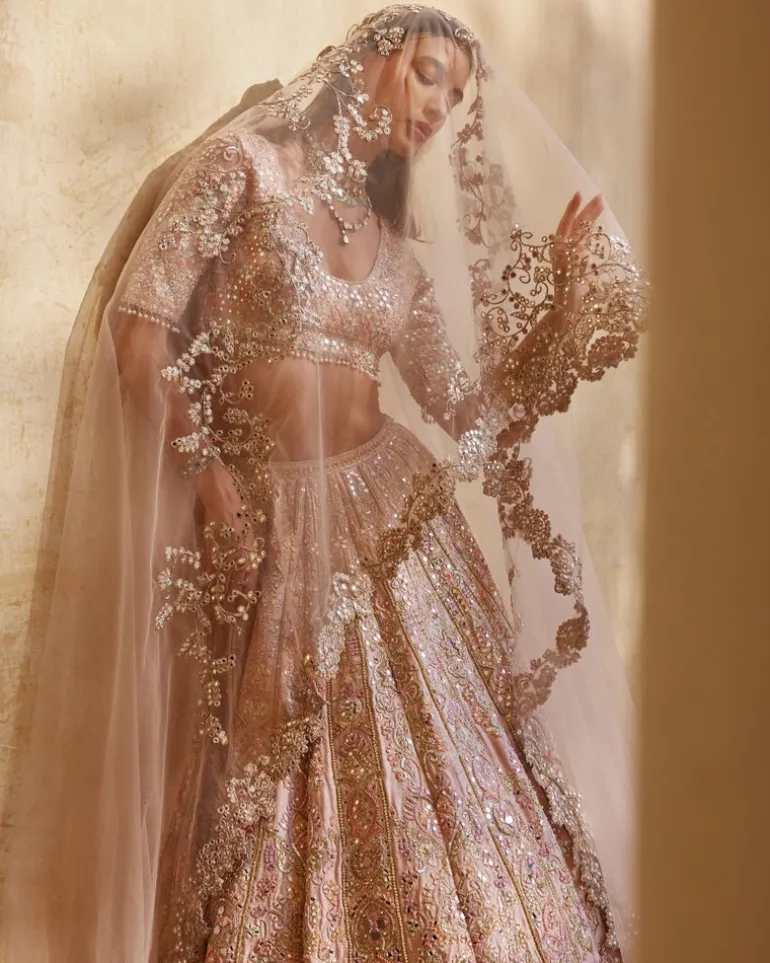 Rose Pink Mirror Lehenga Set