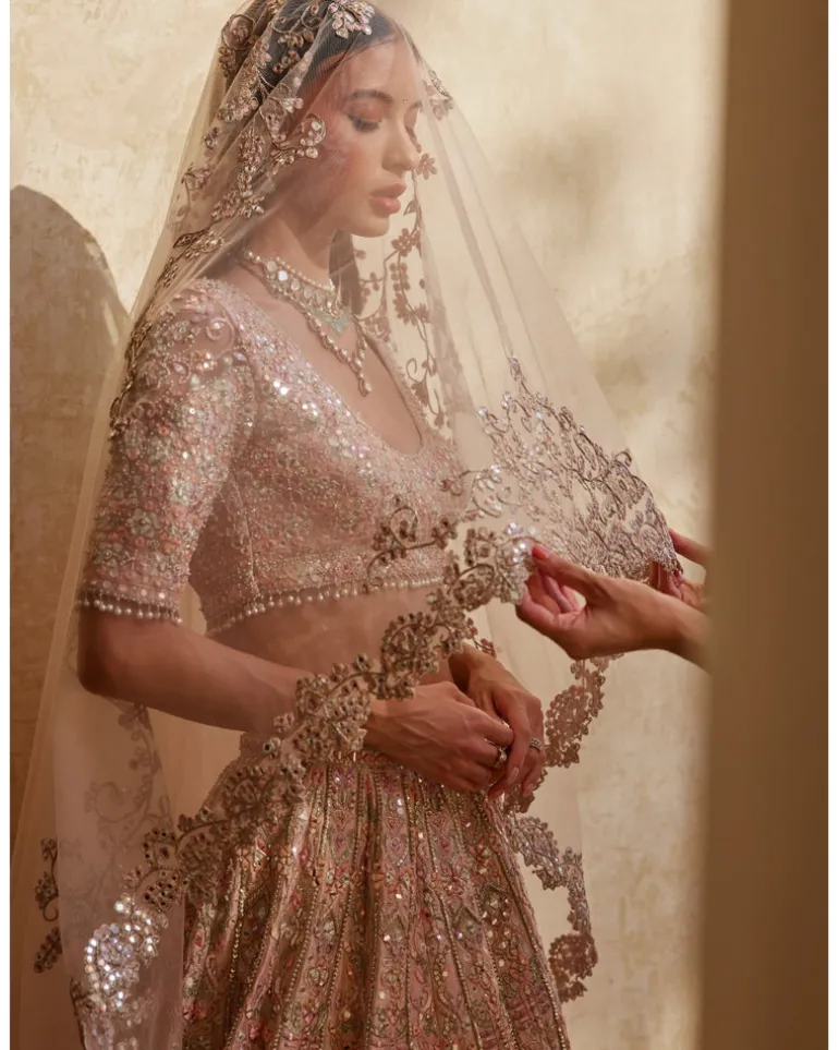 Rose Pink Mirror Lehenga Set
