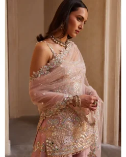 Rose Pink Strappy Sharara Set