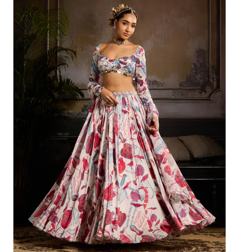 Rosy Cascade Lehenga Set