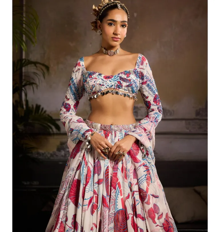 Rosy Cascade Lehenga Set