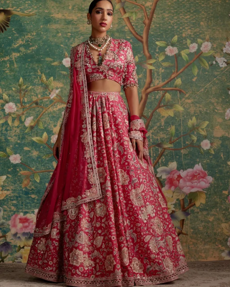 Royal Fuchsia Print Starlet Lehenga Set
