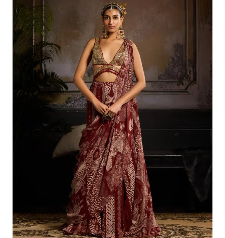 Ruby Siren Sari Set