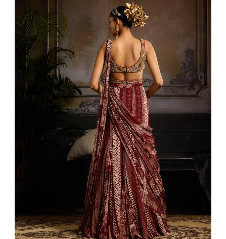 Ruby Siren Sari Set