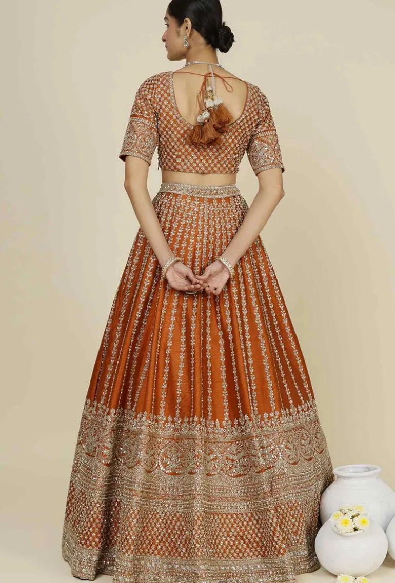 Rust Aster Lehenga Set