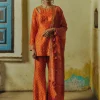 Rust Bandhej Kurta Set