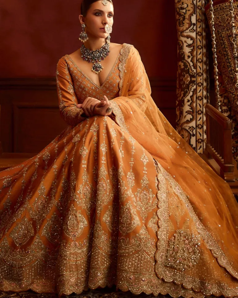 Rust Konkona Lehenga Set