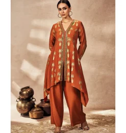Rust Traveler's Palm Tunic Set