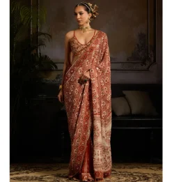 Rustic Radiance Pre-Stitched Sari Set