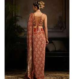 Rustic Radiance Pre-Stitched Sari Set
