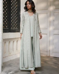 Sage Green Embroidered Borgia Set