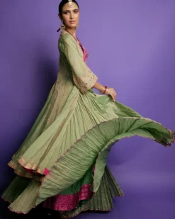 Sage Green Johari Cape Set
