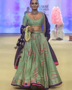 Sage Green Johari Heritage Lehenga Set
