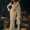 Sage Green Three-Dimensional Sari Set