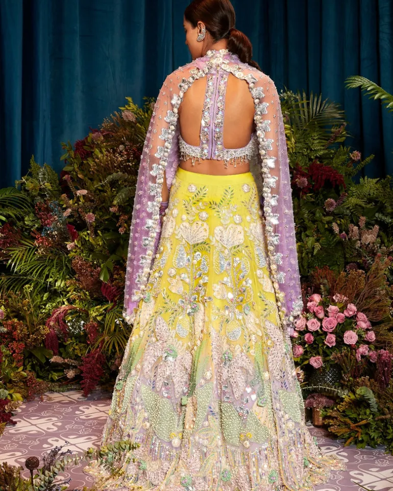 Sage: Lime to Lilac Bridal Lehenga Set