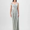 Sage Mineral Plisse Gown