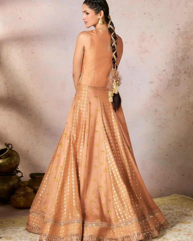 Salmon Trinkets Lehenga Set