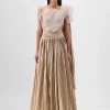 Sand Corded Coral Drape Skirt Set