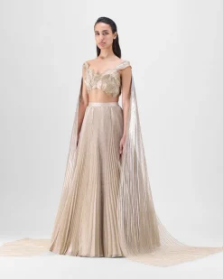 Sand Structured Metallic Lehenga Set
