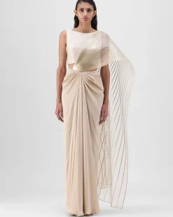 Sand Structured Pallu Sari Set