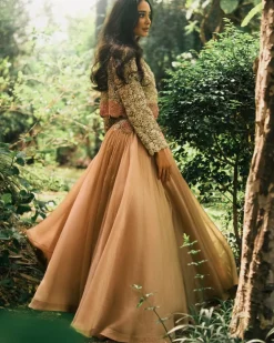 Sandy Nude Lisa Jacket And Lehenga Set