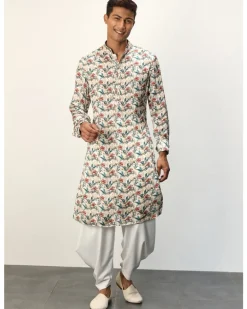 Scarlet Sage Ivory Printed Kurta Set