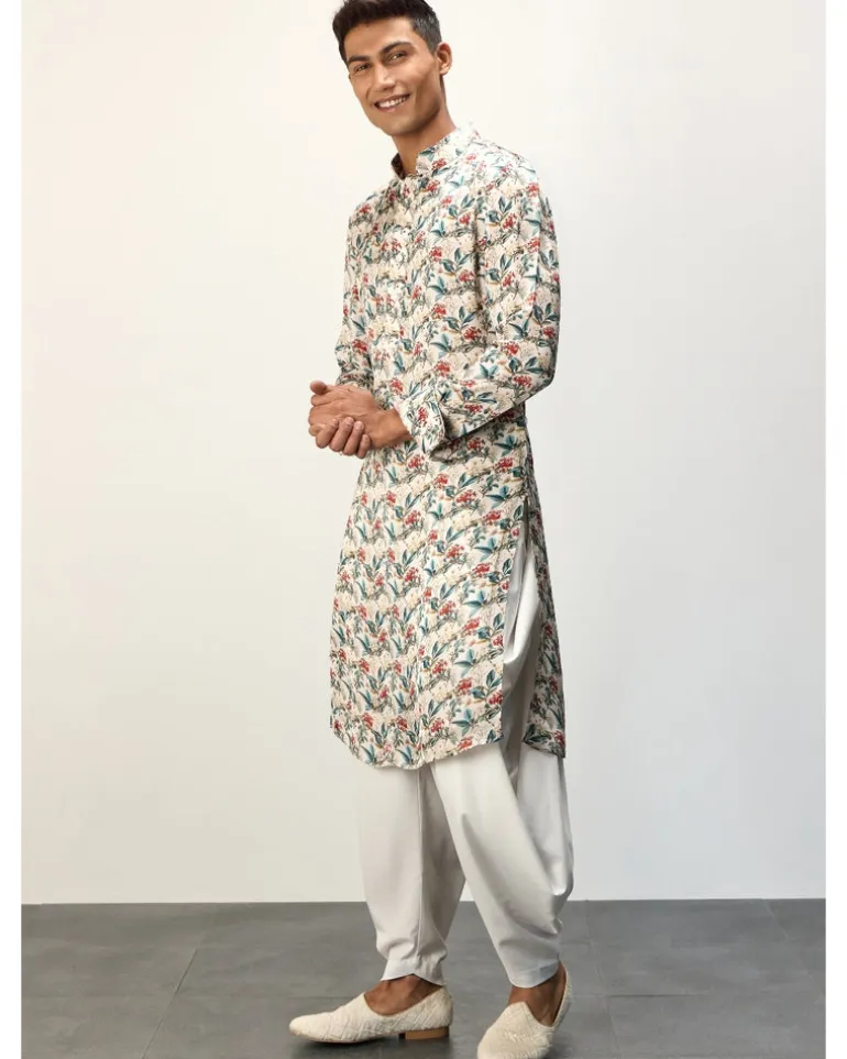 Scarlet Sage Ivory Printed Kurta Set