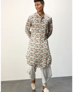 Scarlet Sage Ivory Printed Kurta Set