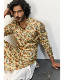 Scarlet Sage Mustard Printed Kurta Set