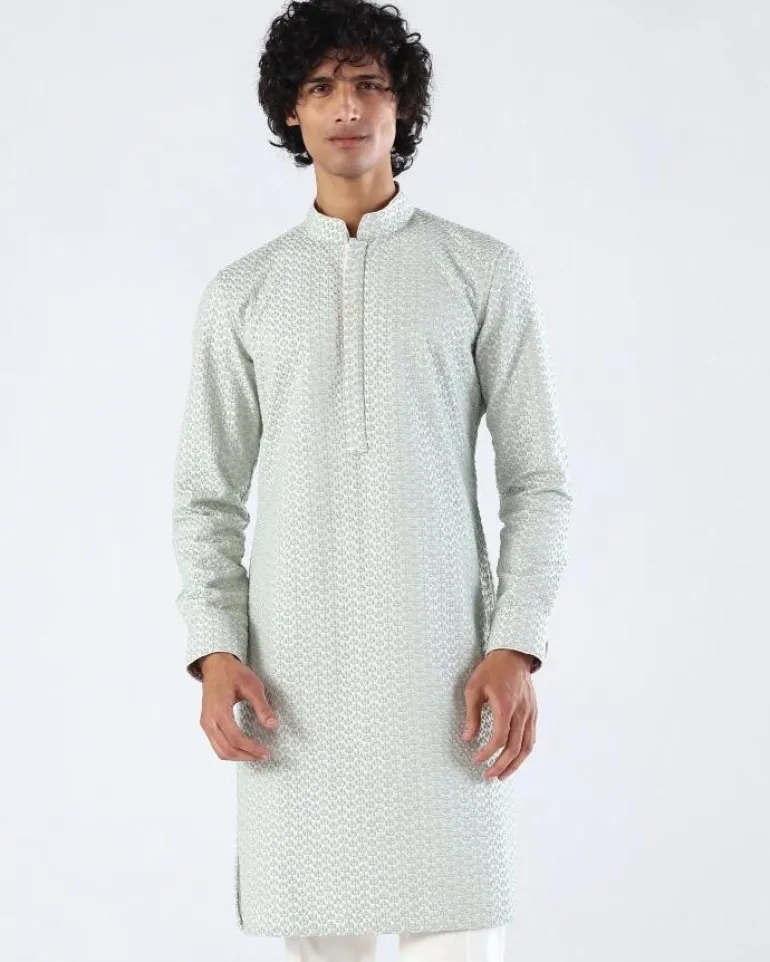 Sea Green Embroidery Kurta Set