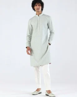Sea Green Embroidery Kurta Set