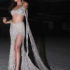 Selene Fitted Shimmer Tulle Skirt With Blouse And A Cape
