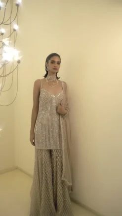 Sequin Champagne Sharara Set