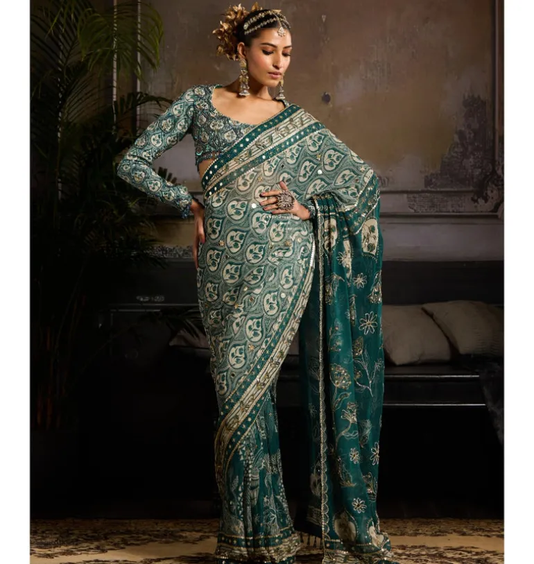 Serene Tide Pre-Stitched Sari