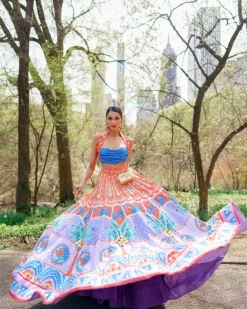 Serenity- Lilac Printed And Embellished Full Lehenga Set