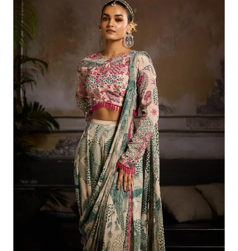 Serenity Tide Pant Sari Set