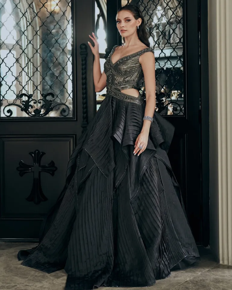 Shadow Dance Gown With Zardosi Embroidery