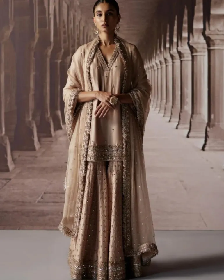 Sheesha & Gota Work Gharara Set