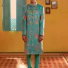 Signature Sea Green Sherwani Set