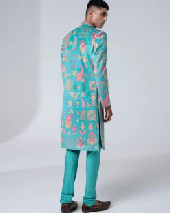 Signature Sea Green Sherwani Set