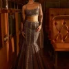 Silver Checkered Skirt Set