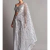 Silver Metallic Winged Sari