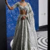 Silver Shimmer Organza Lehenga Set