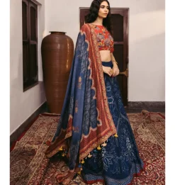 Sitara Red & Blue Lehenga Set