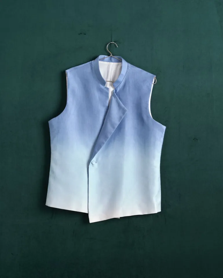 Sky Ombre Modal Linen Kurta With Matching Pajama