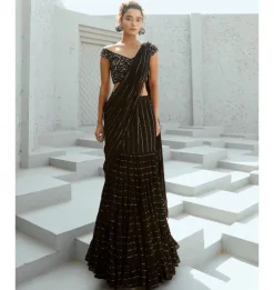 Sky Pre-Drape Sari Set