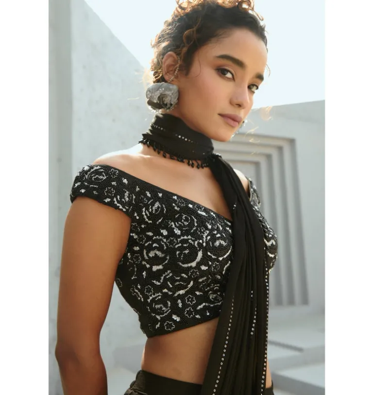 Sky Pre-Drape Sari Set