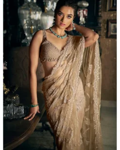 Slate Sequin Sari Set