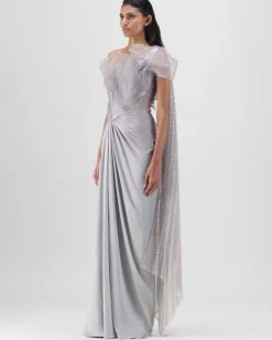 Steel Corded Coral Drape Skirt Set