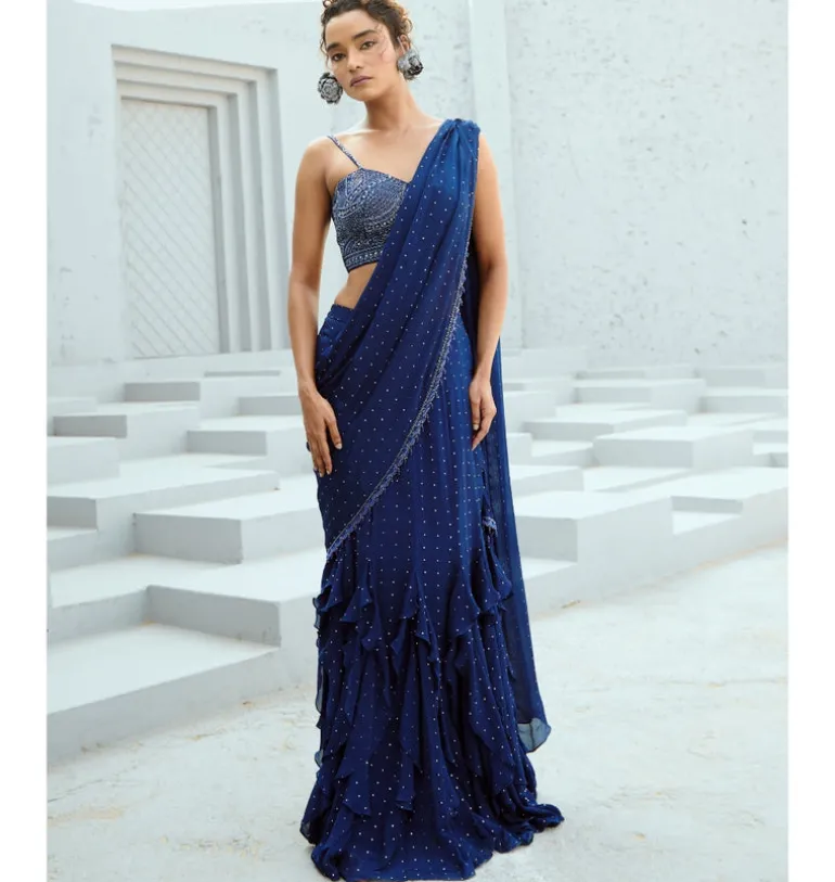 Stella Pre Drape Sari Set